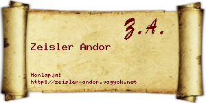 Zeisler Andor névjegykártya